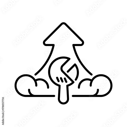 Business growth vector icon. editable line icon, outline and success symbols