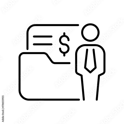 Business vector icon. editable line icon, outline style, finance and currency symbols