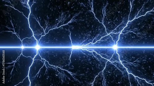 Horizontal Electric Arc Lightning Energy Discharge Background
