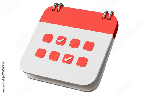 3d calendar with checklist icon. schedule planning concept. Minimal cartoon calendar planner to-do reminder for app banner web hero. isolated on white background. 3d render.