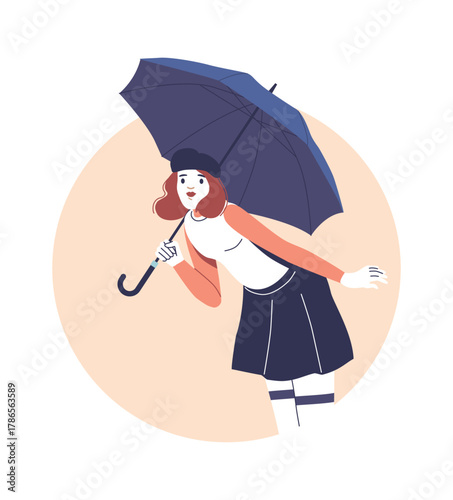 Woman mime street artist performing