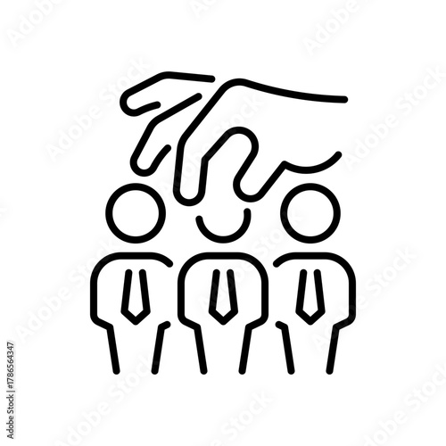 Recruitment vector icon. editable line icon style for human resource, hiring, selection