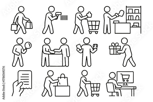 Isolated all punctuation set icons cart vector no uniform icon shopping grid