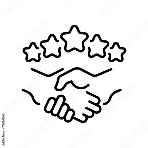 Customer feedback vector icon. editable line icon, outline style for ratings, stars, trust