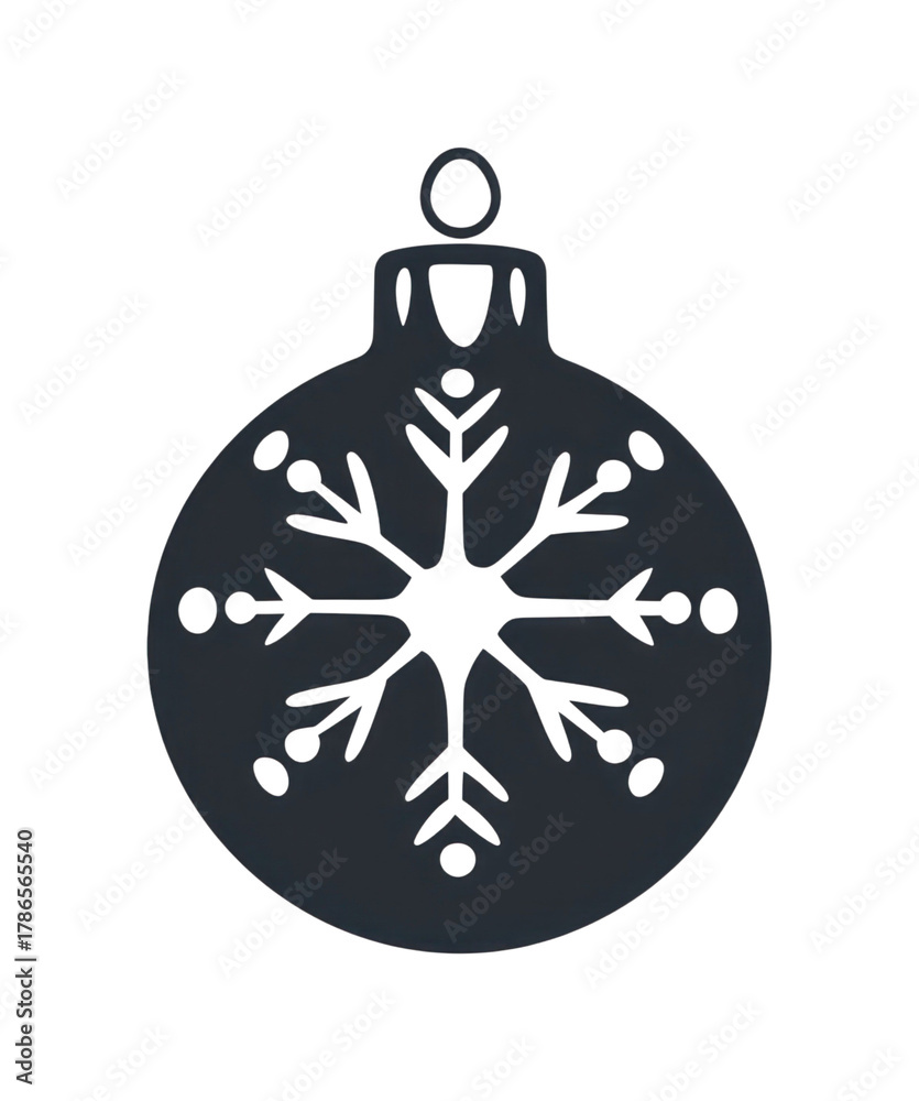 Fototapeta premium PNG Minimalist snowflake ornament design.
