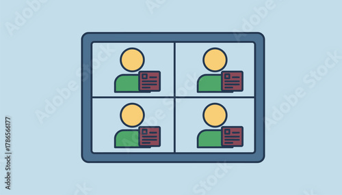 A virtual meeting in progress showing multiple individuals on a digital screen discussing strategies and sharing documents.