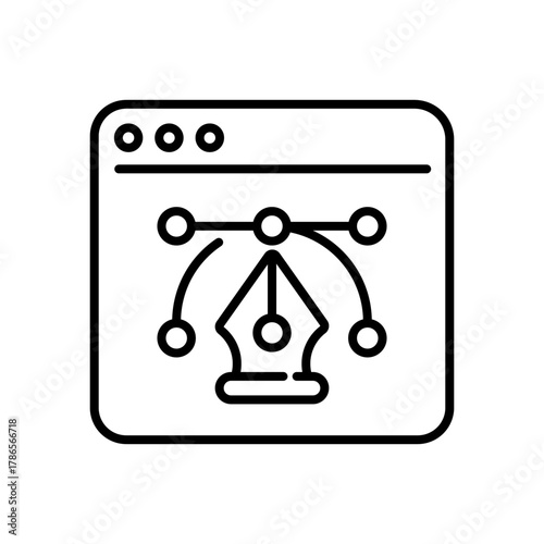 Vector icon for design tools. editable line icon with outline style elements