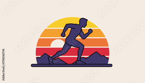 A silhouette of a runner against a spectacular sunset capturing the moment of effort and tranquility in a breathtaking outdoor escape.