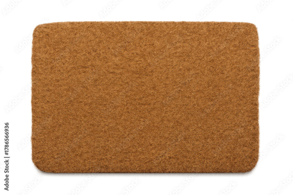 Fototapeta premium Blank coir welcome mat on transparent background, customizable home entrance decor and design element