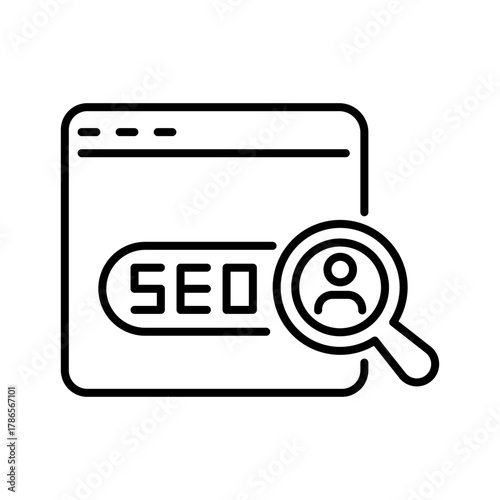 Seo vector icon. editable line icon, linear seo symbol with web optimization theme