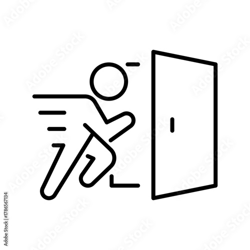 Exit vector icon. editable line icon for flat emergency, escape, egress