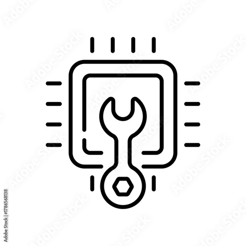 Technology repair vector icon, editable line icon for maintenance, outline style