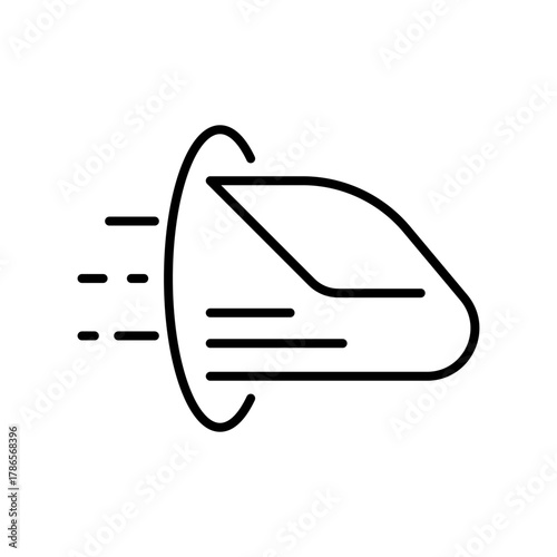 Rocket vector icon. editable line icon in outline style for speed and space themes