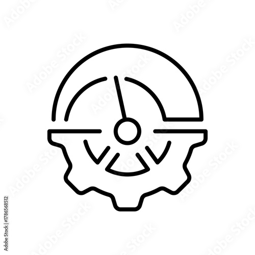 Speedometer vector icon. editable line icon, linear style racing, speed, gauge