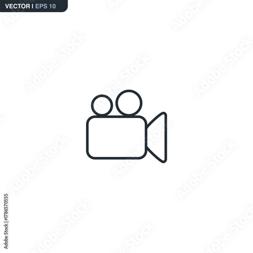 Camcorder, linear style sign for mobile concept and web design