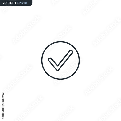 Check mark, linear style sign for mobile concept and web design