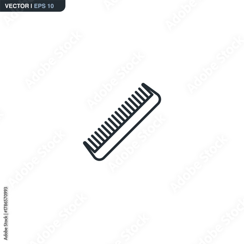 Comb hairdresser, linear style sign for mobile concept and web design