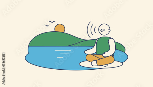 A person meditating by a peaceful lake showcasing mindfulness techniques to combat stress and overwhelm.