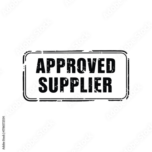 Grunge black approved supplier word square rubber seal stamp on transparent background