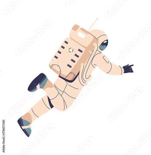 Astronaut character exploring outer space