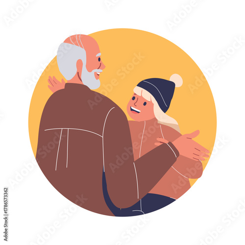 Elderly parent dancing with daughter