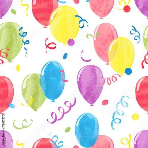 Colorful balloons seamless pattern. Vector party celebration background with ...