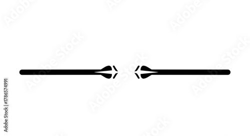 Text divider with arrow design in minimalist black style  