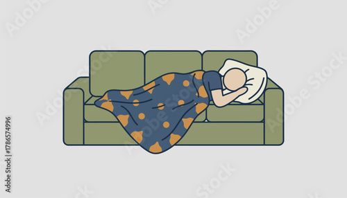A cozy blanket draped over a couch where someone is napping depicting the necessity of rest and recuperation.