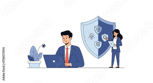 Safeguarding data with a professional team, cybersecurity solutions for modern businesses ensuring protection and trust with innovative tech