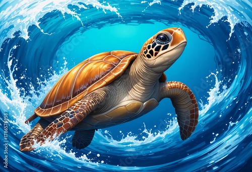 turtle swimming in the sea