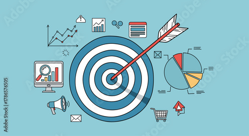 Hit your target with a dynamic business plan and marketing strategy for success using data analysis and a clear vision, aim for growth now