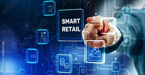 Smart retail technology concept. Artificial intelligence smart retail