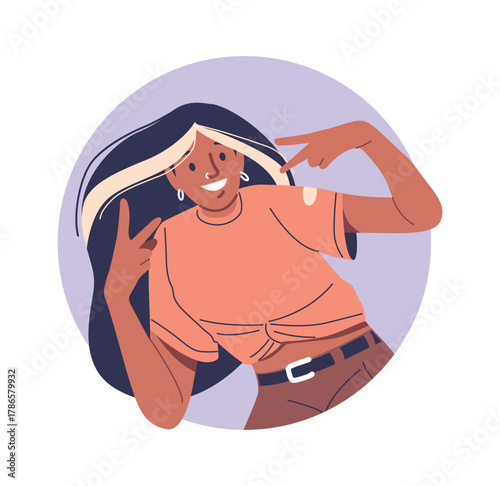 Trendy fashion teenage girl frame