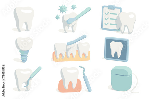 Dental Hygiene Icons – Clean Teeth and Oral Care Collection
