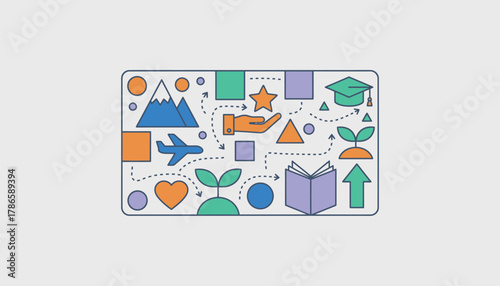 A colorful vision board filled with goals and aspirations encouraging motivation and a sense of purpose.