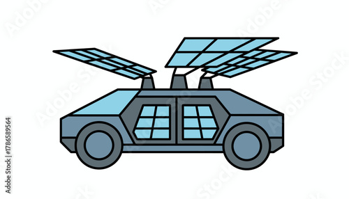 Solar panels on a vehicle showcasing innovative design that allows mobility while harnessing renewable energy.