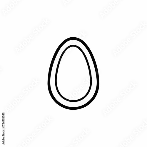 Modern Easter design element of a single egg shape with outlined minimalist details