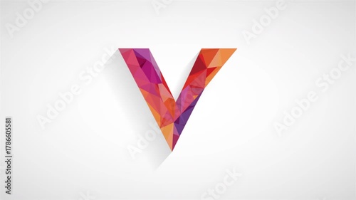 v logo typography, art video illustration.