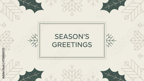 Elegant minimalist winter season's greetings card background