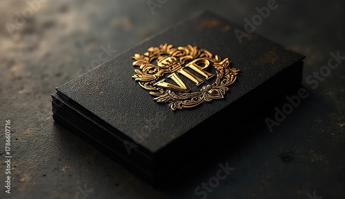 luxury membership vip card with gold embossed design