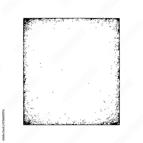 Grunge Border Texture Featuring Distressed Edges and Monochrome Black and White Palette