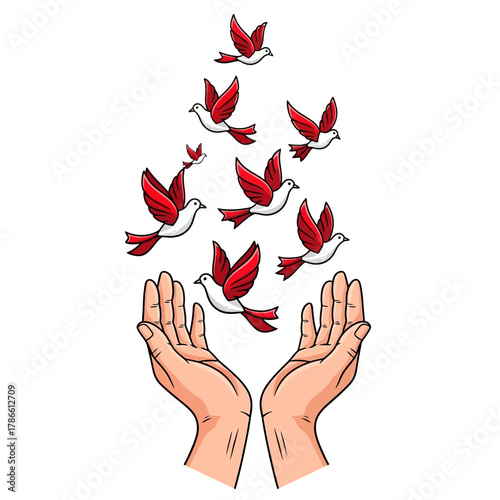 World AIDS Day Nurse with Red Ribbon for Health Awareness and Support