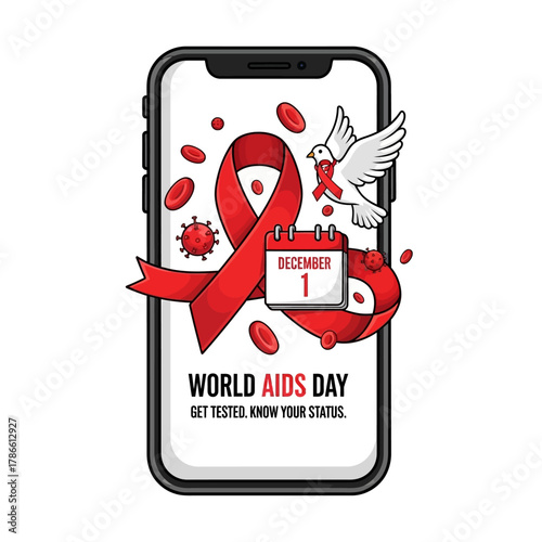 World AIDS Day Red Ribbon, Health Awareness, and Support – Celebrate, Remember, and Educate