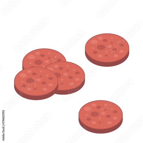 Sausage slice vector