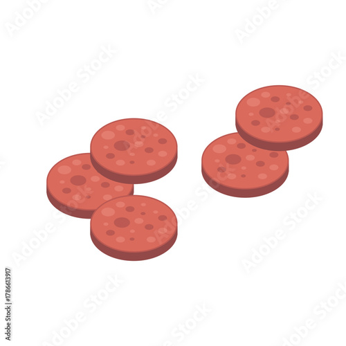 Sausage slice vector