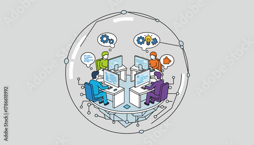 A dynamic coding competition taking place in an online platform fostering teamwork and critical thinking skills.