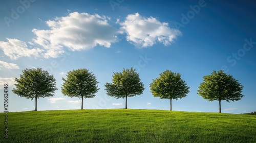 view of trees in the yard decorated with sunlight and bright clouds