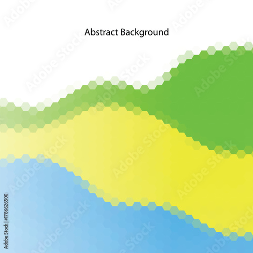 blue, yellow and green hexagon background. eps 10