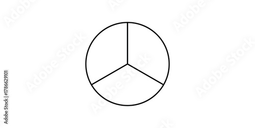 Circle Divided into Three Equal Segments.