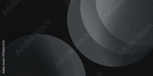 Dark black background abstract 3D geometric with wave effect decoration. circle, flow, effect, liquid,
